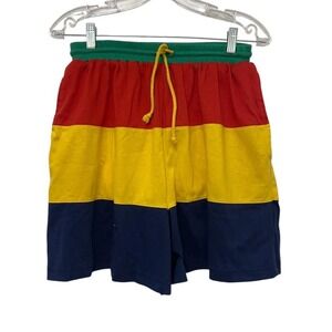 Hang‎ ten Multicolor Striped Elastic Waist Sweat Shorts Mens Size L Activewear